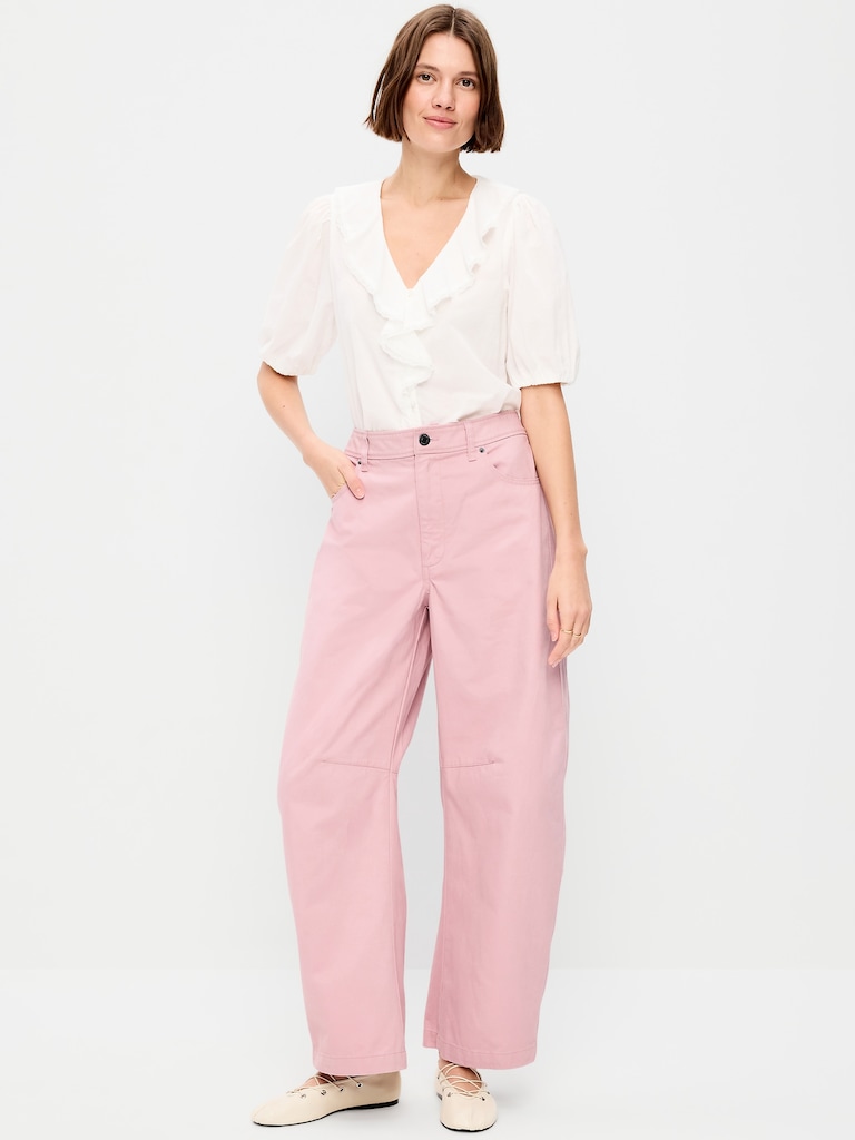 Mid-Rise Barrel Chino Pants