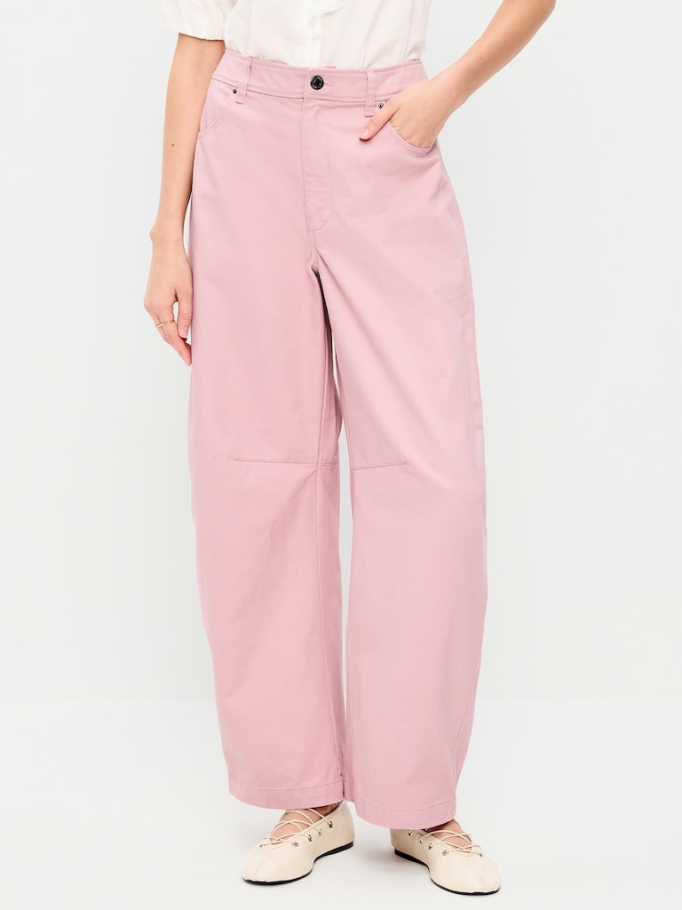 Mid-Rise Barrel Chino Pants