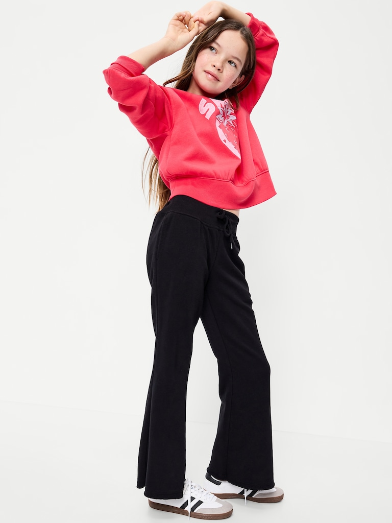 Slim French-Terry Flare-Leg Sweatpants for Girls