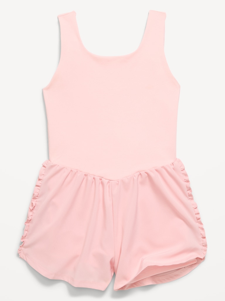 PowerChill Sleeveless Ruffle-Trim Romper for Girls