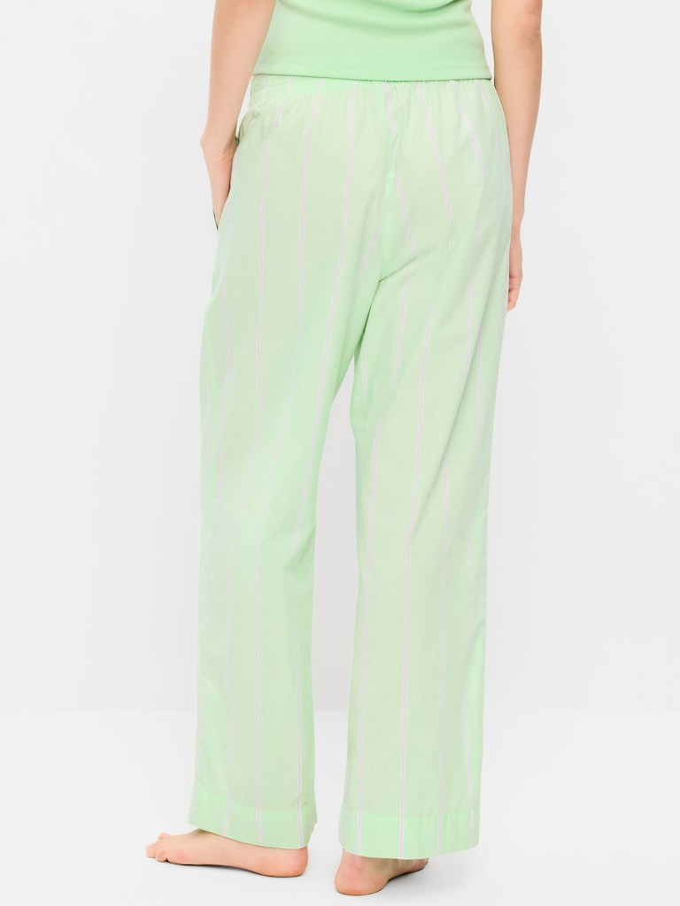 High-Waisted Poplin Pajama Pant