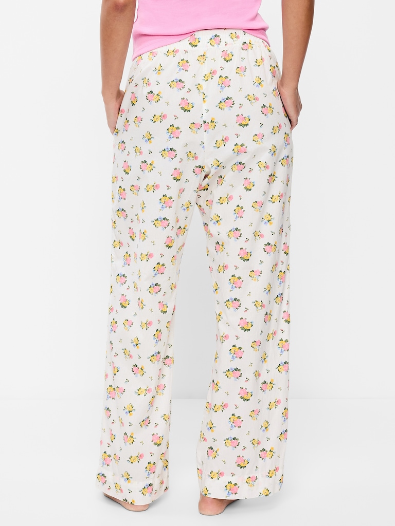 High-Waisted Poplin Pajama Pant