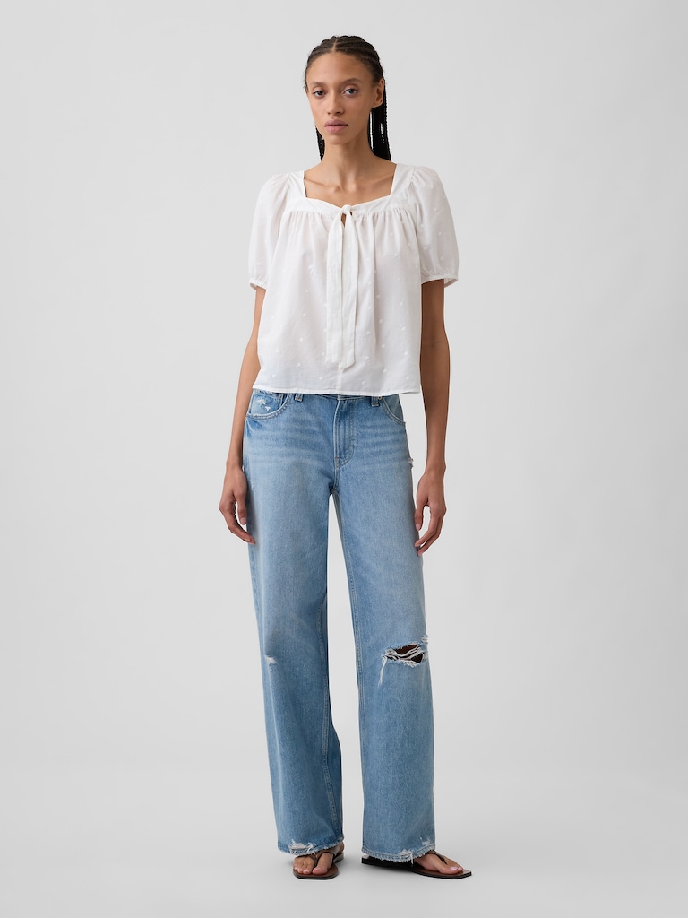 Relaxed Tie-Front Top