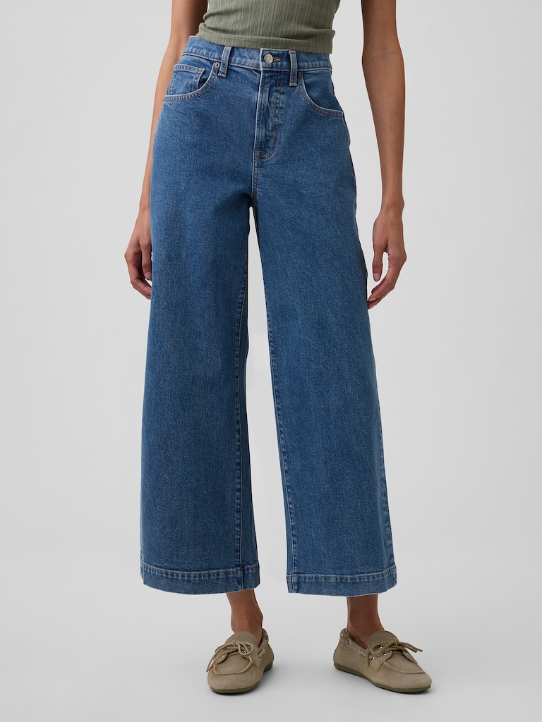 High Rise Wide-Leg Crop Jeans