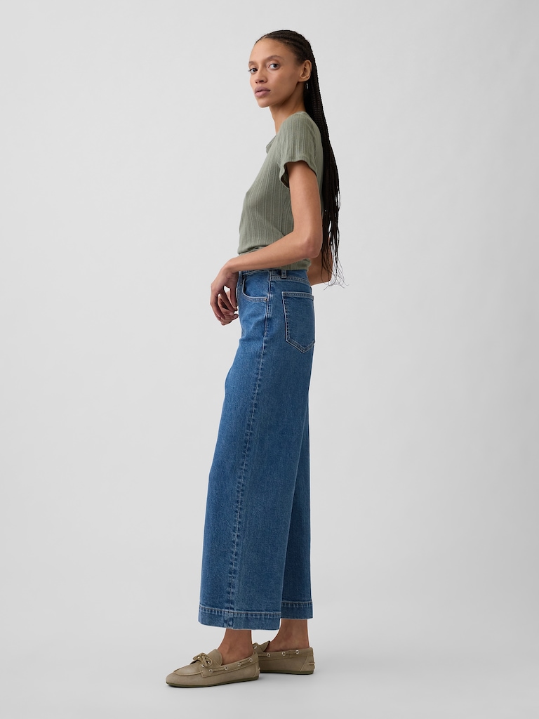 High Rise Wide-Leg Crop Jeans