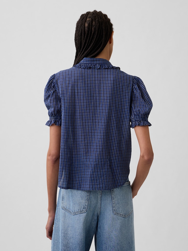 Relaxed Voile Puff Sleeve Top