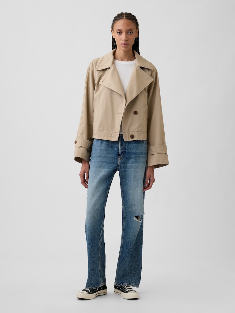 Relaxed Cropped Trench Coat