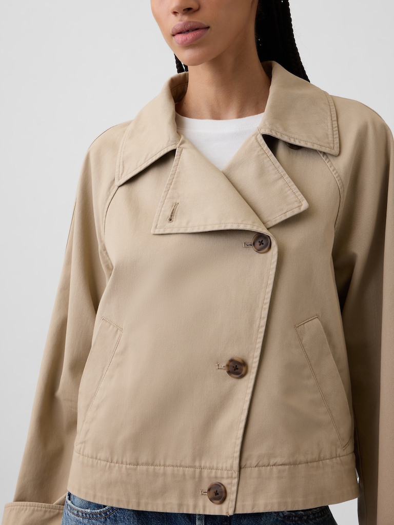 Relaxed Cropped Trench Coat