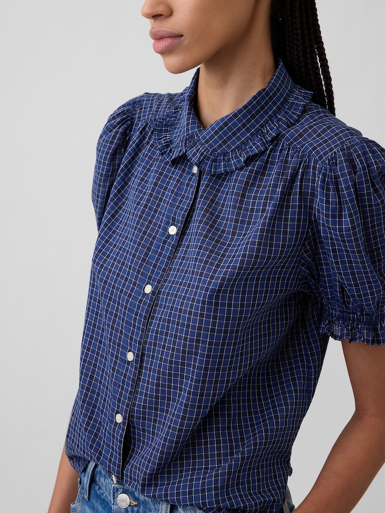 Relaxed Voile Puff Sleeve Top