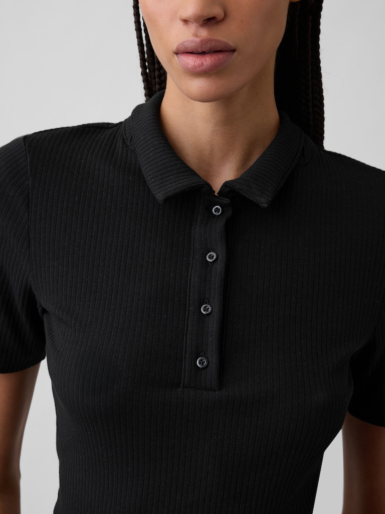 Ribbed Polo Shirt