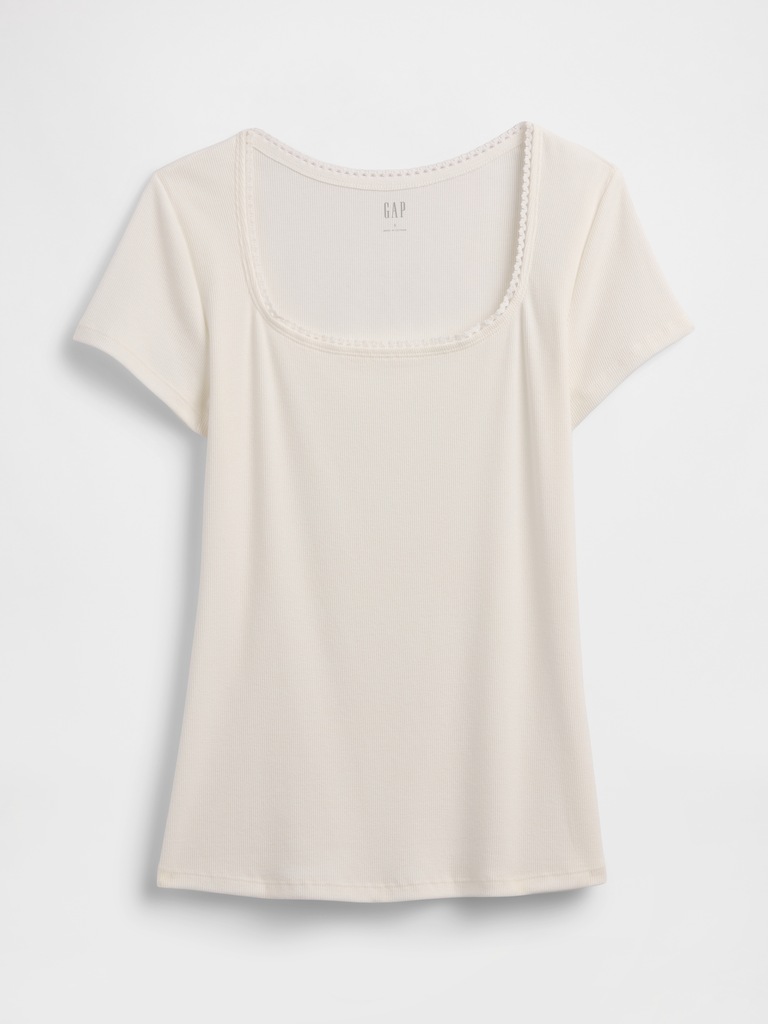 Ribbed Squareneck Top