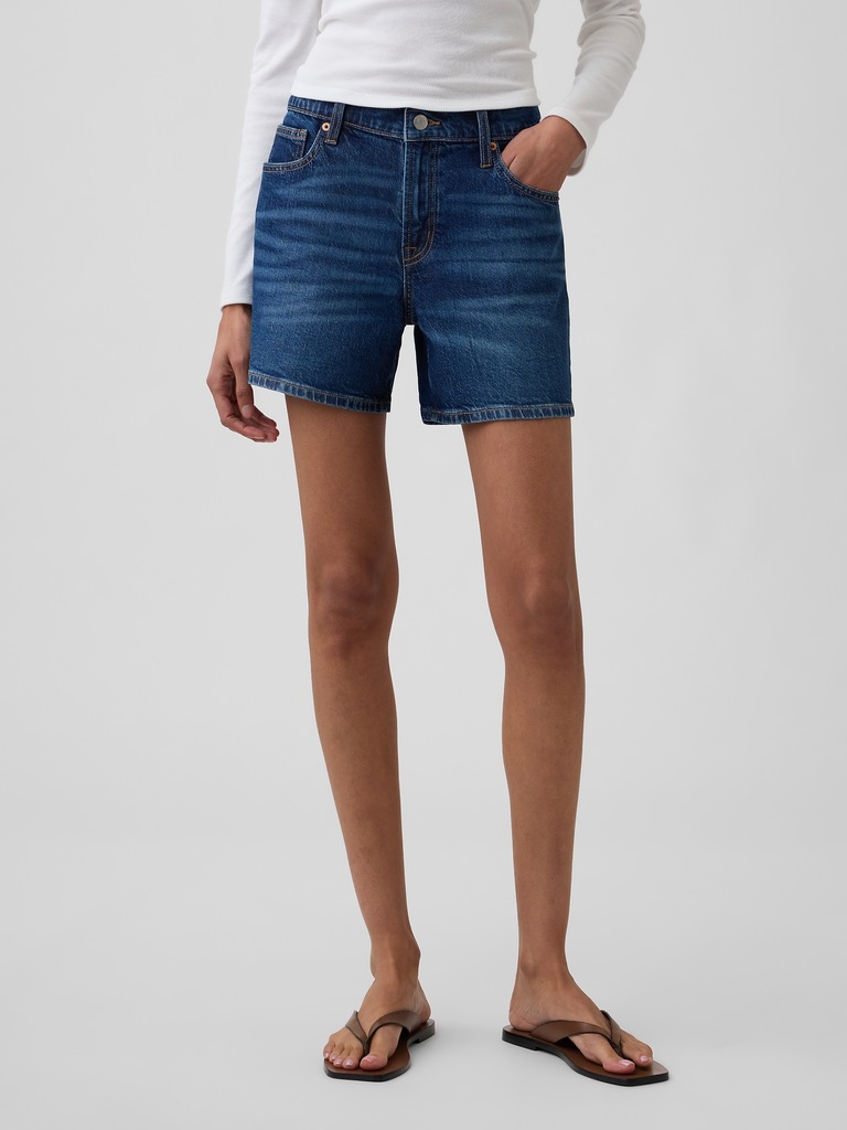 5" Mid Rise Soft Denim Shorts