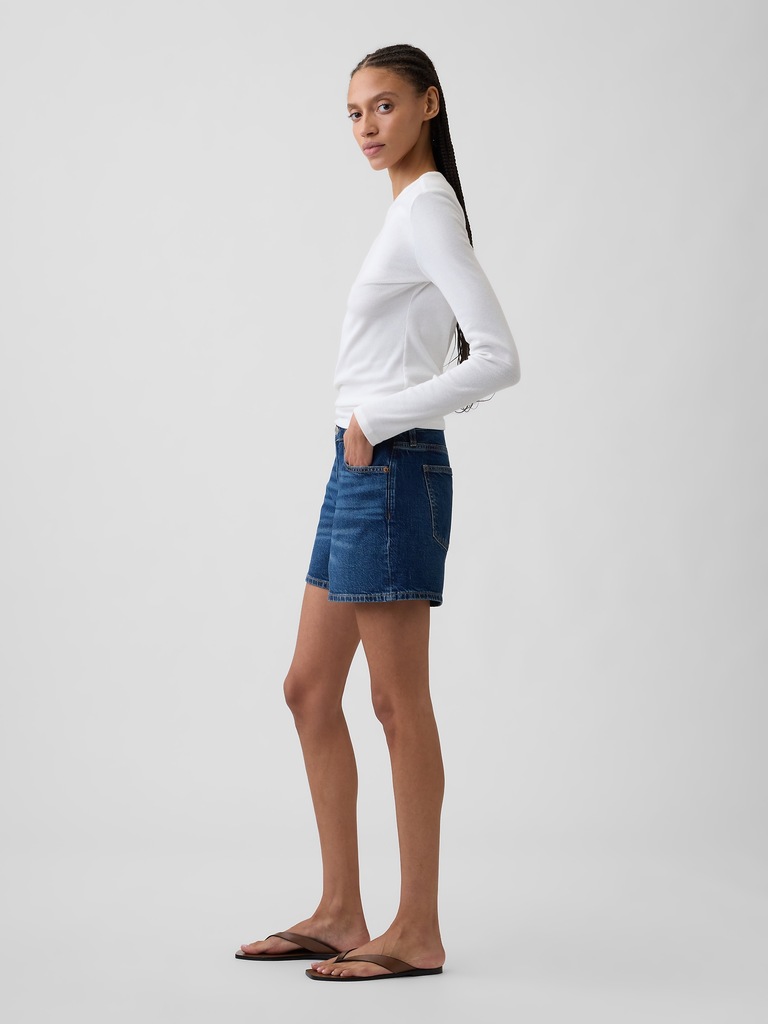 5" Mid Rise Soft Denim Shorts