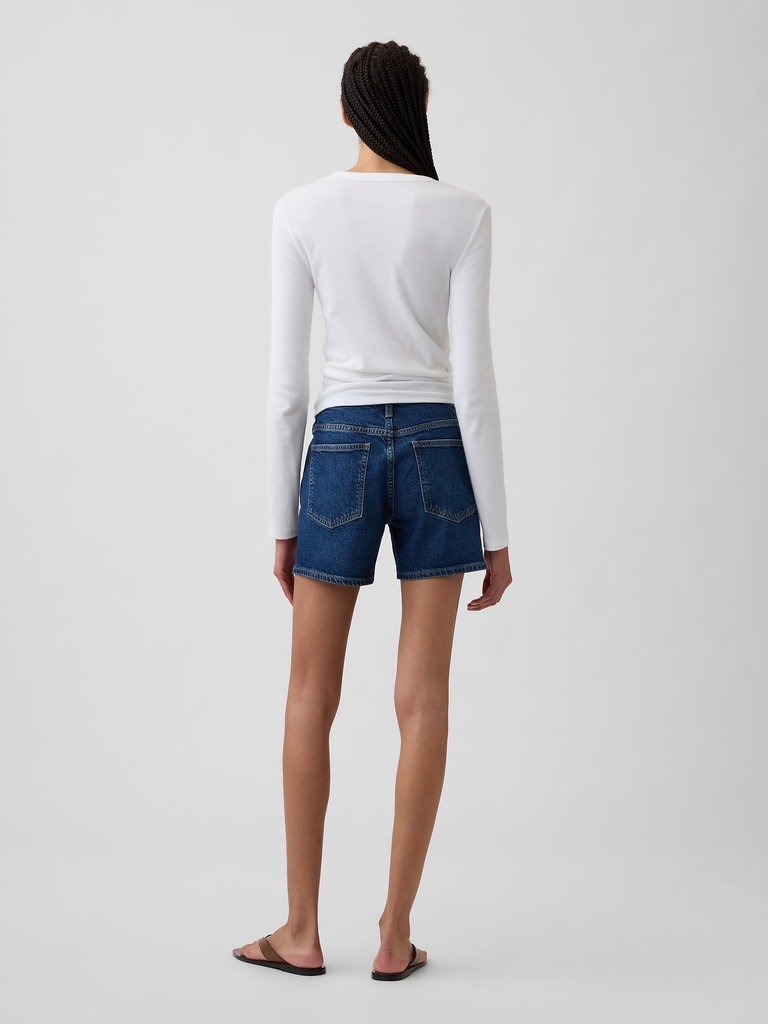 5" Mid Rise Soft Denim Shorts