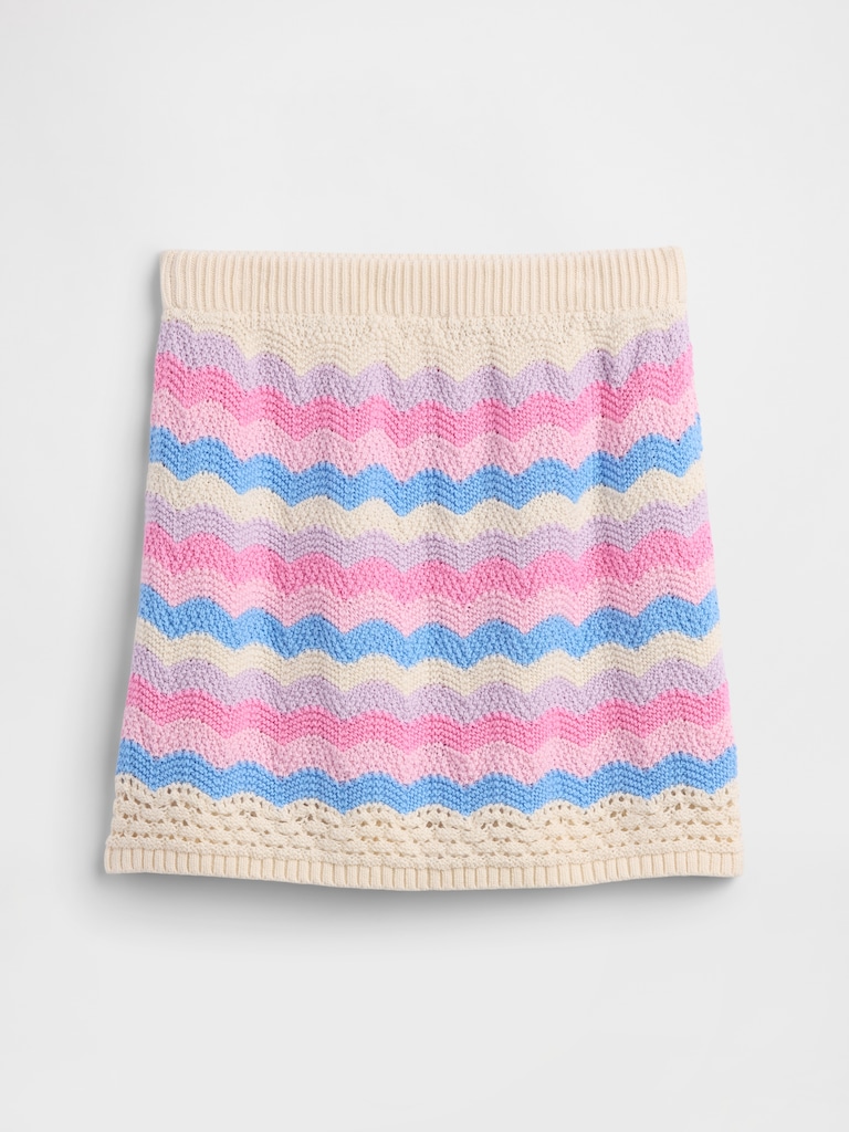 Kids Pull-On Crochet Sweater Skirt