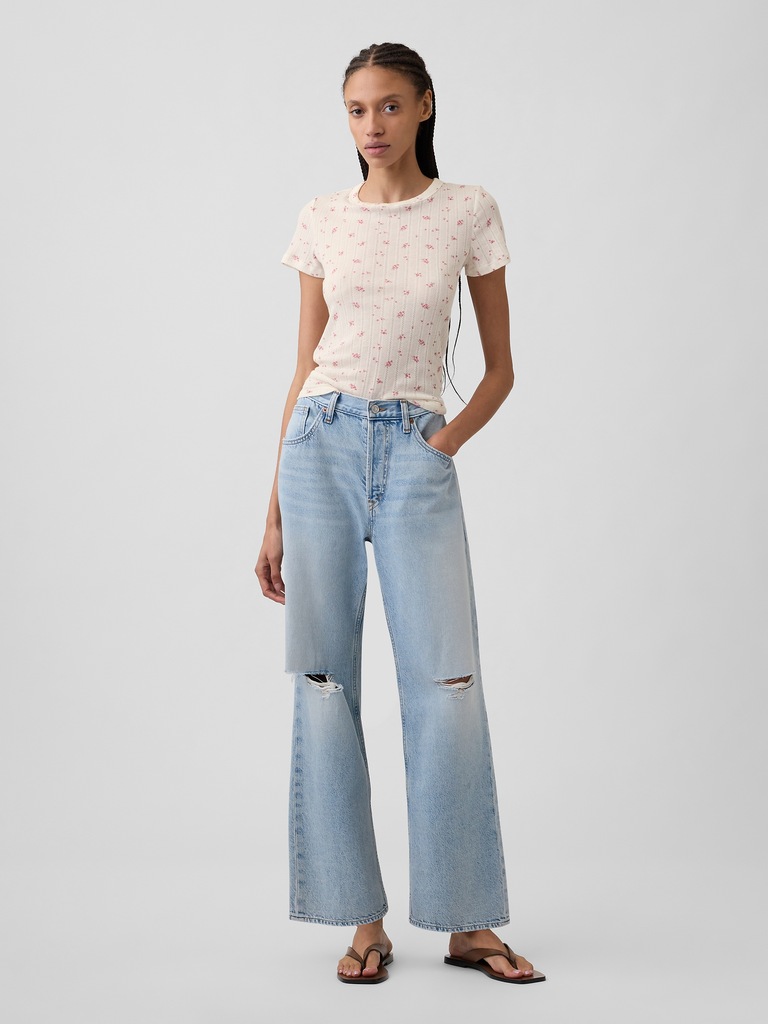 Essential Ribbed Pointelle T-Shirt