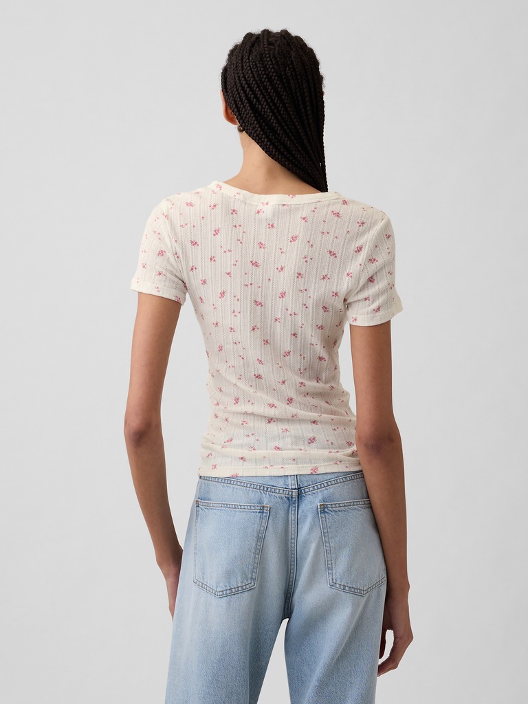 Essential Ribbed Pointelle T-Shirt