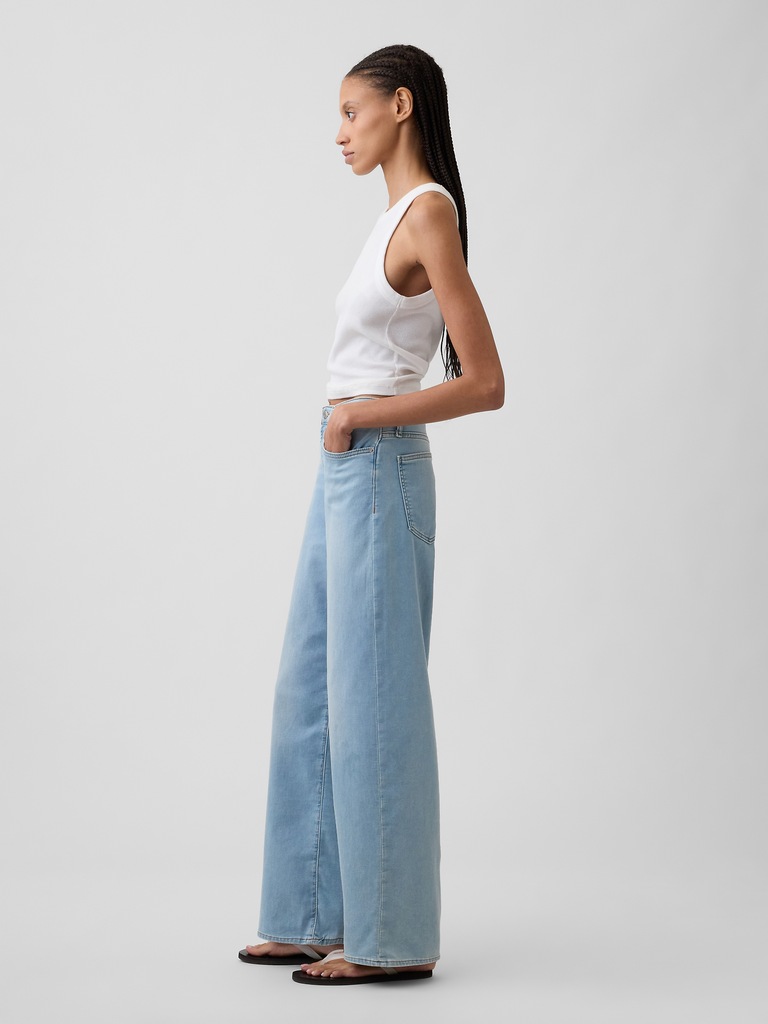 High Rise Wide-Leg Sweatpant Jeans