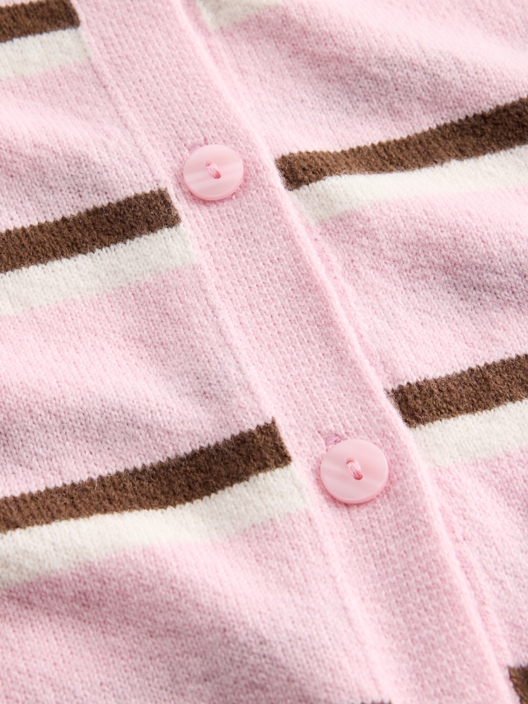 CashSoft Stripe Crewneck Cardigan