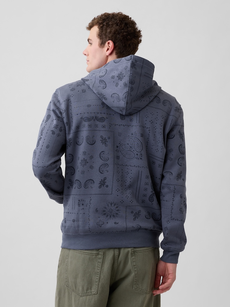 Adult Relaxed Gap Logo Print Zip Hoodie