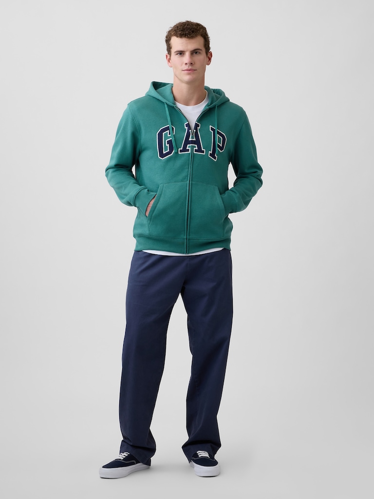 Adult Relaxed Gap Logo Zip Hoodie