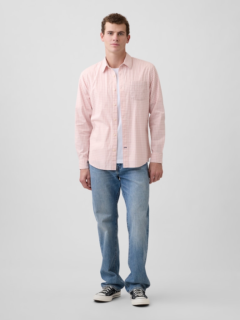 Stretch Poplin Shirt in Standard Fit