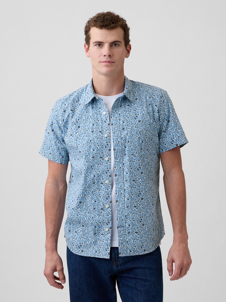 Stretch Poplin Shirt in Standard Fit