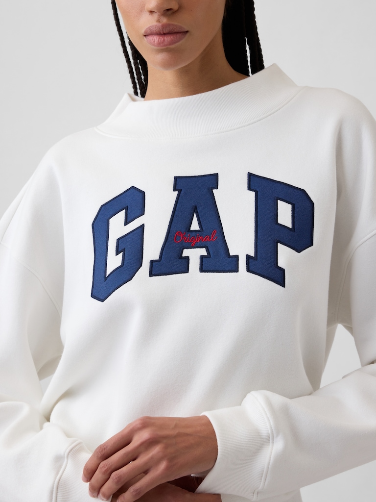 Oversized Gap Logo Mockneck Tunic Sweatshirt