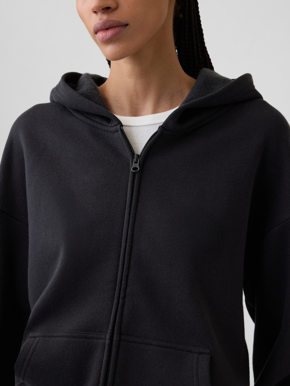 Oversized Fleece Zip Hoodie
