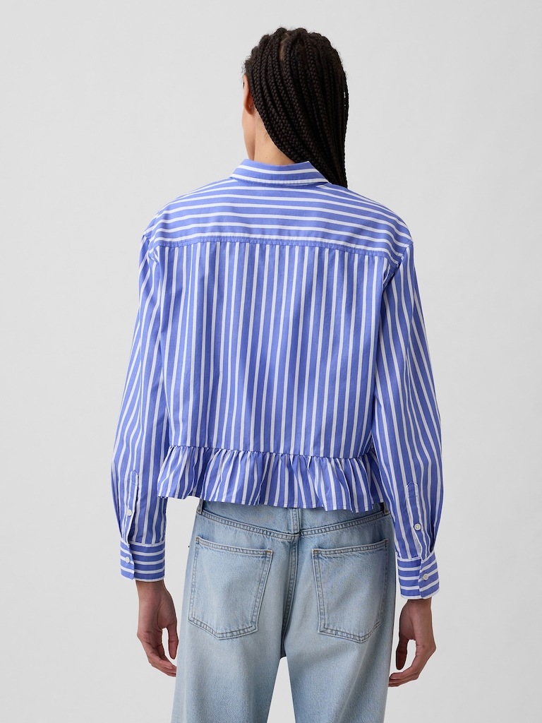 Relaxed Cropped Ruffle Shirt