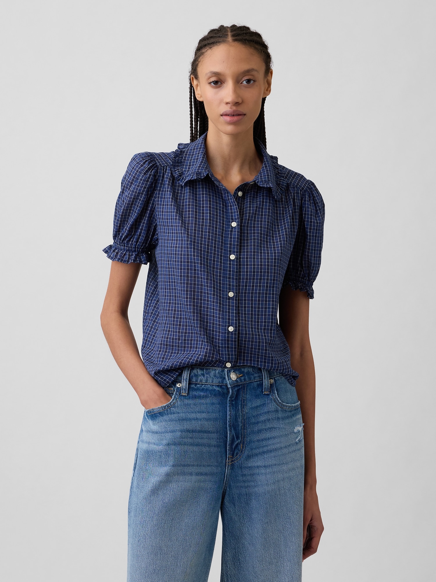 Relaxed Voile Puff Sleeve Top | Gap Factory