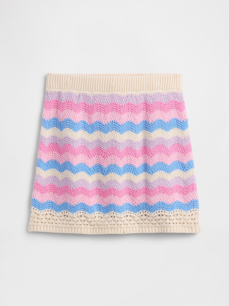 Kids Pull-On Crochet Sweater Skirt