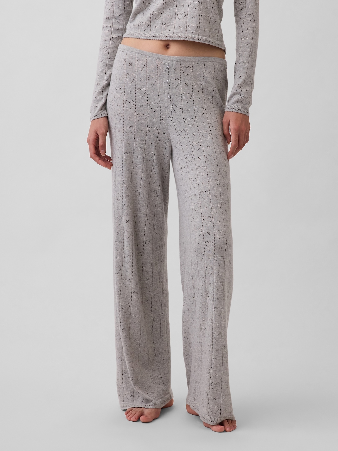 Lightweight CashSoft Pointelle Heart PJ Pants