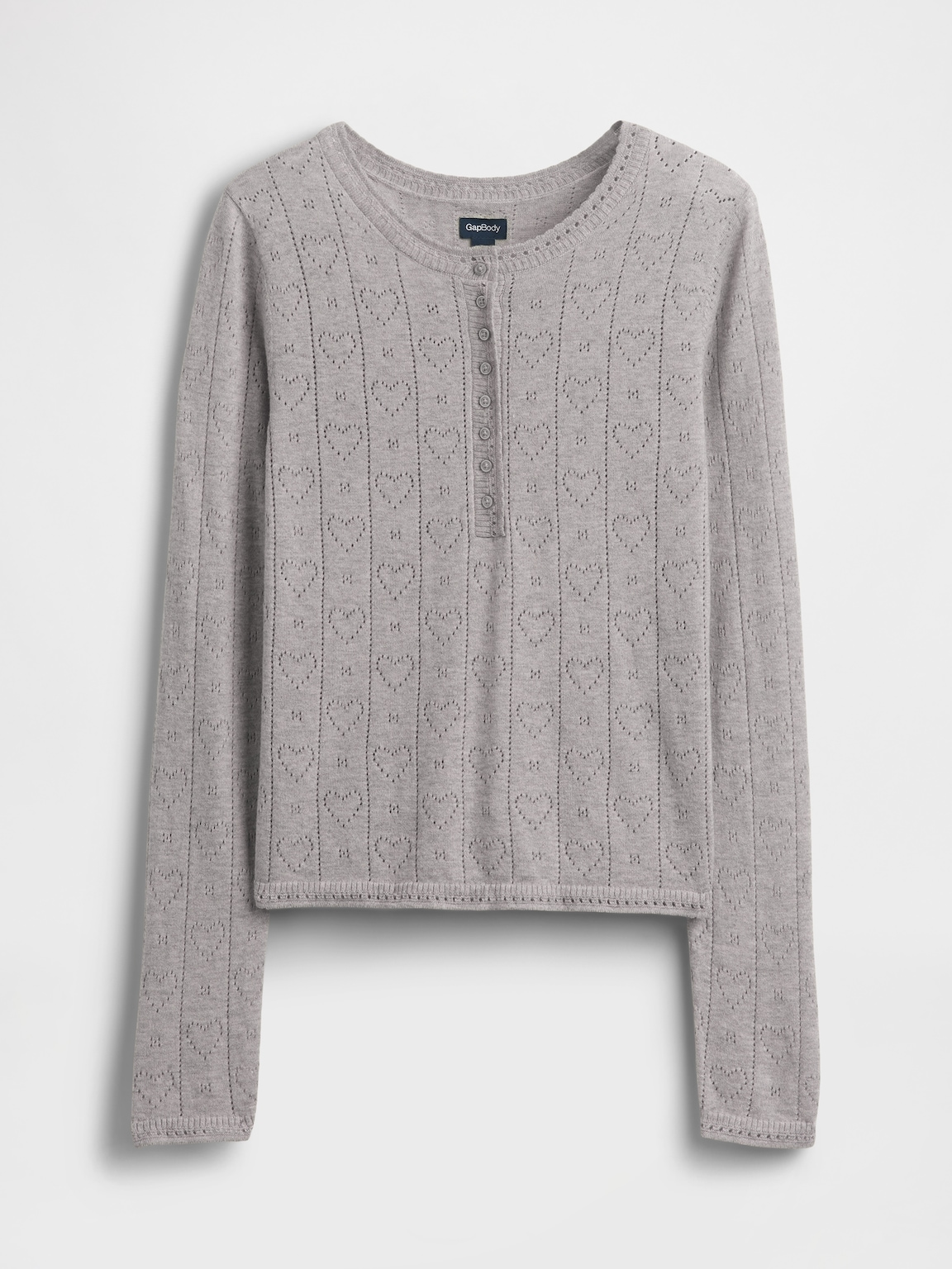 Lightweight CashSoft Pointelle Heart PJ Top