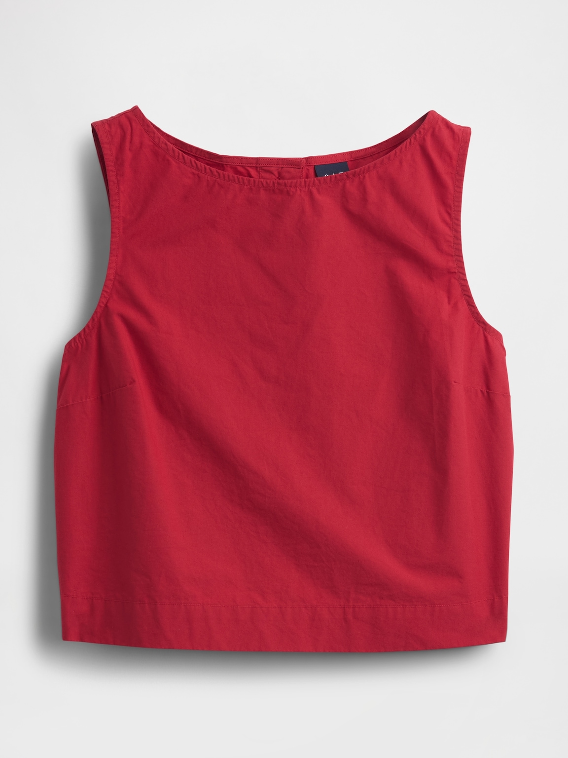 Poplin Boatneck Shell Tank Top