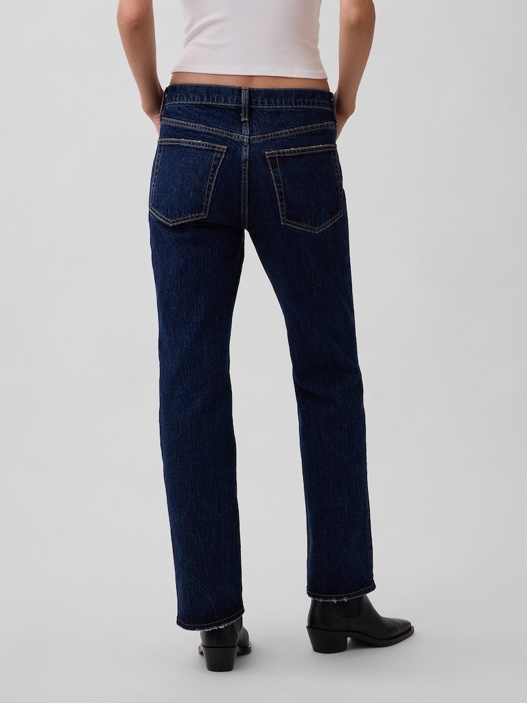 Mid Rise Relaxed Straight Jeans