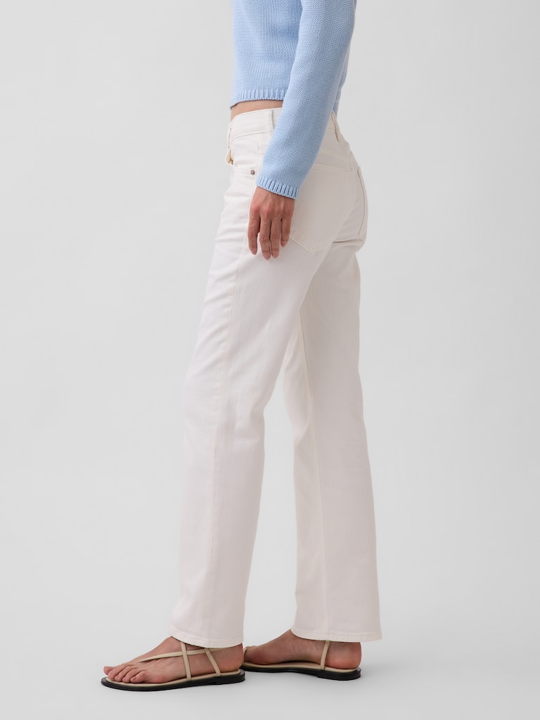 Mid Rise Relaxed Straight Jeans