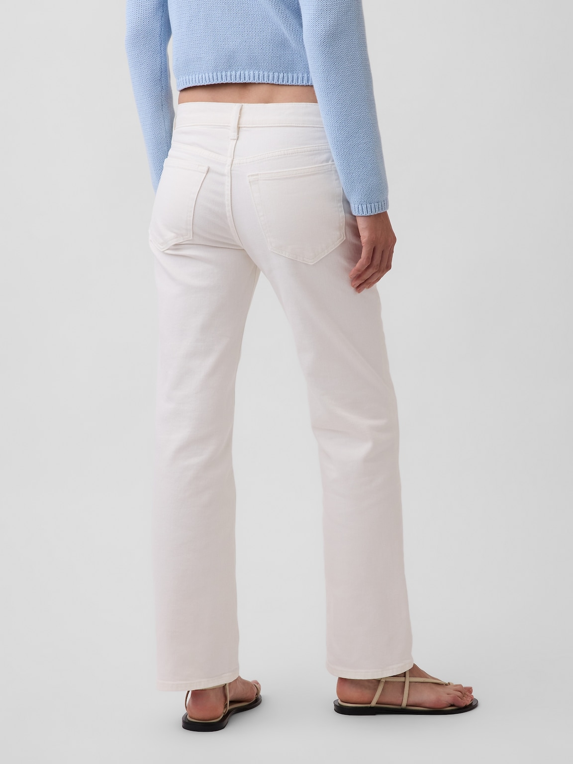 Mid Rise Straight Jeans