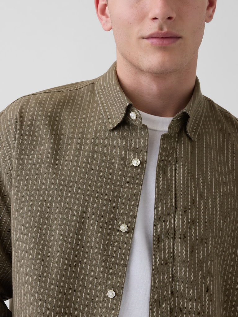 Relaxed Straight-Hem Oxford Shirt