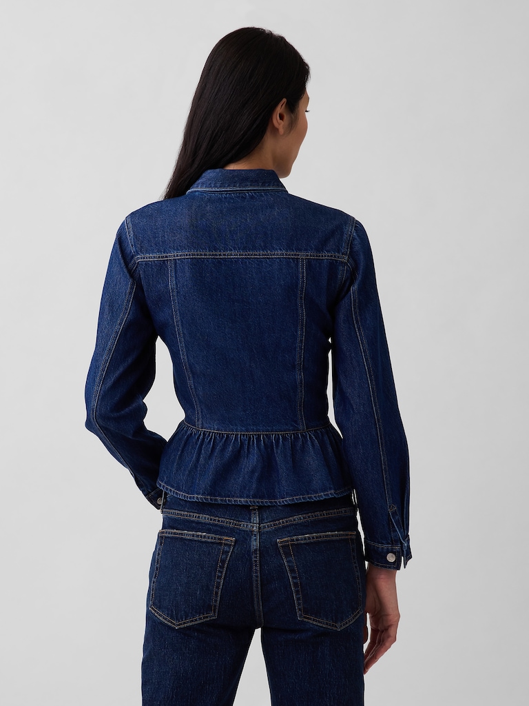 Denim Fitted Peplum Top