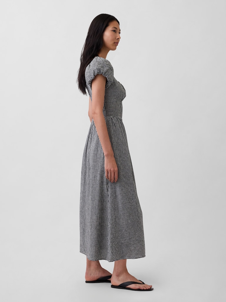 Linen-Blend Drop-Waist Maxi Dress