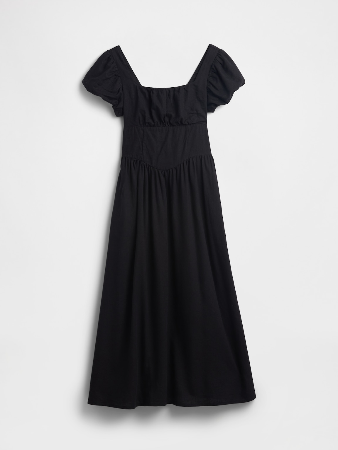 Linen-Blend Drop-Waist Maxi Dress