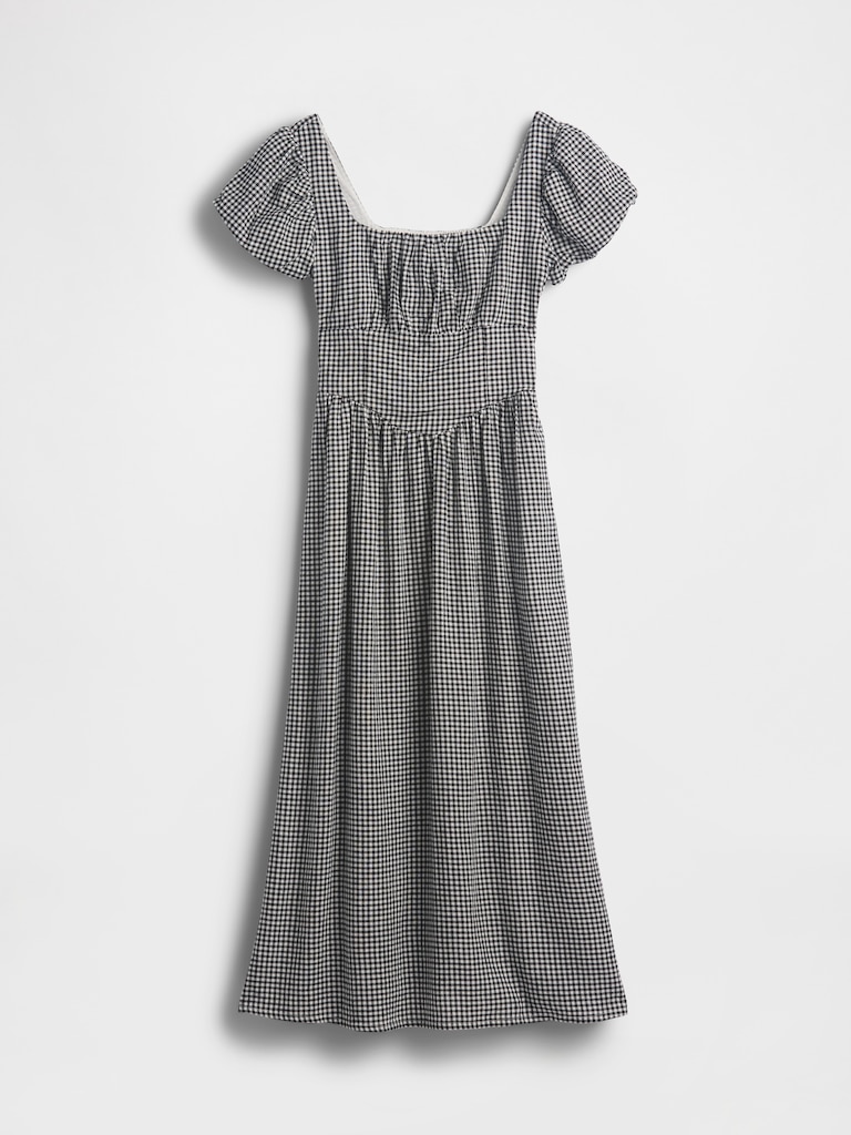 Linen-Blend Drop-Waist Maxi Dress