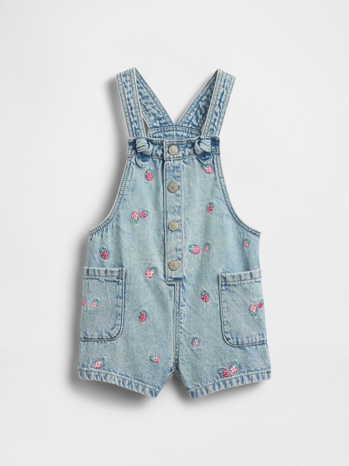 Baby & Toddler Embroidered Denim Shortalls