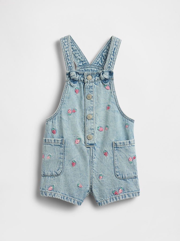 Baby & Toddler Embroidered Denim Shortalls