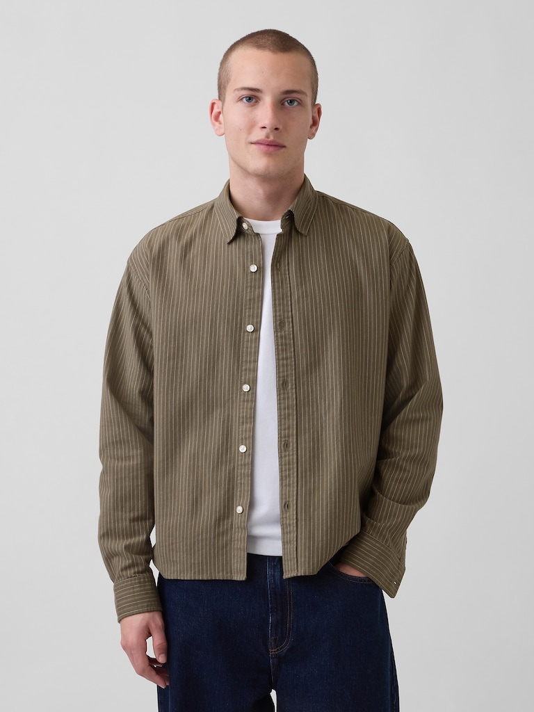 Relaxed Straight-Hem Oxford Shirt