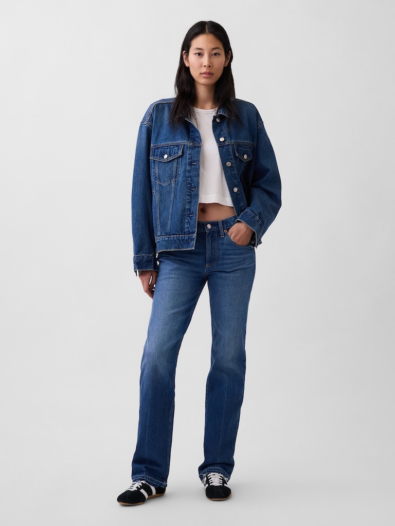 Mid Rise Relaxed Straight Jeans
