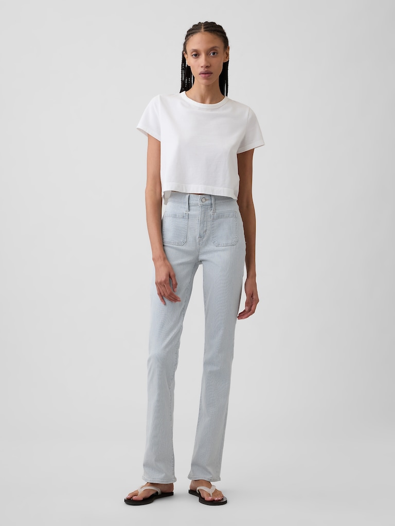 Mid Rise Universal Stripe Baby Boot Jeans