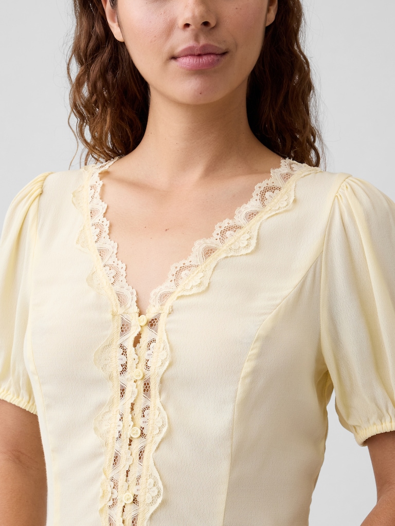Crepe V-Neck Top