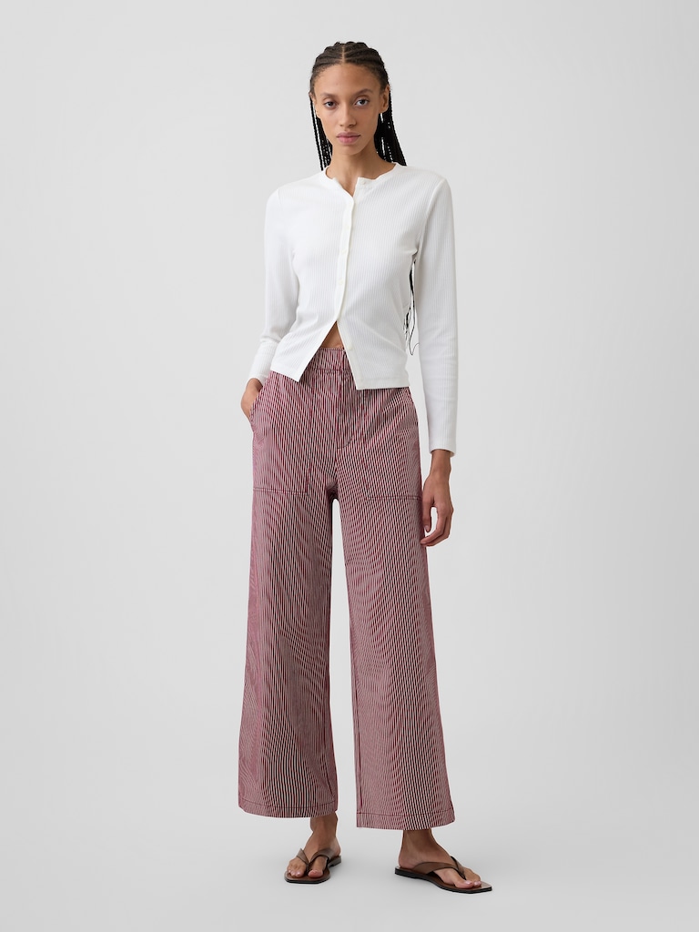 High Rise Easy Wide-Leg Khakis